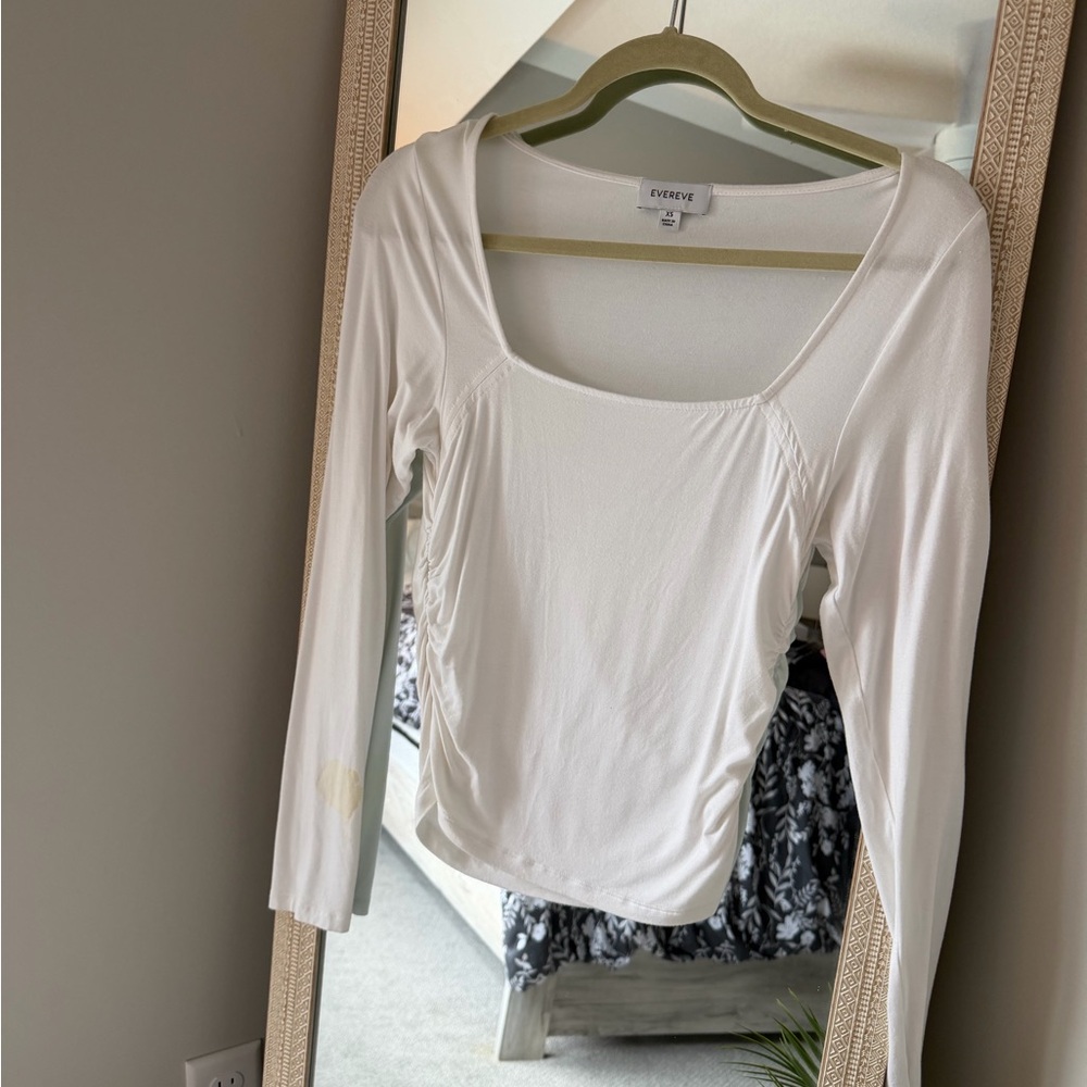Evereve Cream Long Sleeve Top